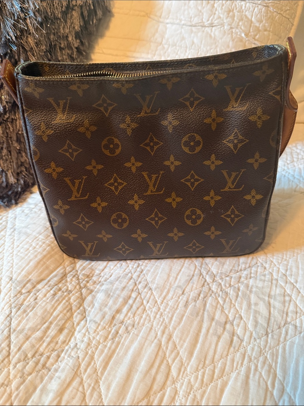 Louis Vuitton Monogram Canvas Crossbody Bag in Brown and Gold